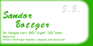 sandor bottger business card